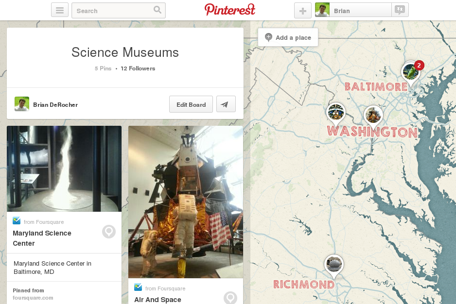 Pinterest Place Board